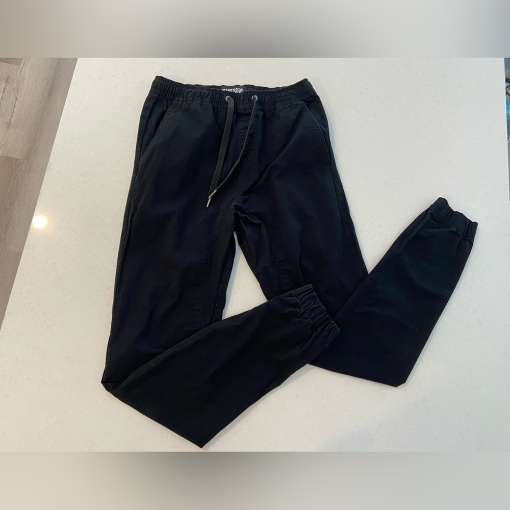 Zanerobe mens black joggers size 28 cotton blend